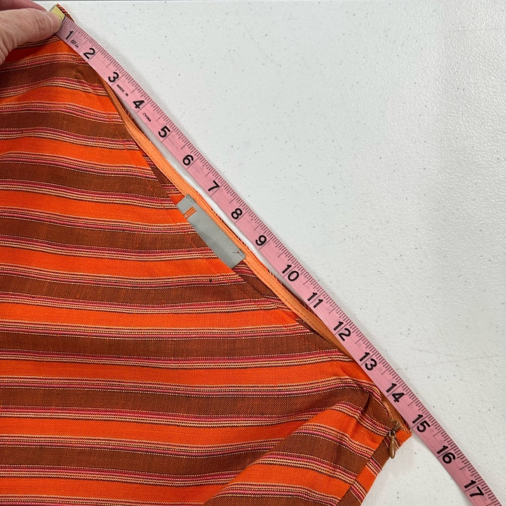 M Missoni Vintage 70s Style Knit Two Piece Orange Striped Tank Top Midi Skirt M - Picture 11 of 14